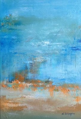 Murmure d'eau -Technique mixte - 55x38cm