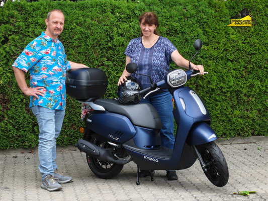 Juli 2025: Familie Schneider aus Lörrach mit ihrem neuen KYMCO Filly 50i