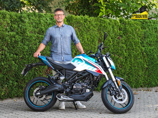 Juni 2025: David Heinke aus Steinen mit seiner neuen VOGE R125 ABS