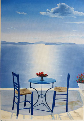 50 x 70cm  120 Euro  (Hartfaser, mit Rahmen)