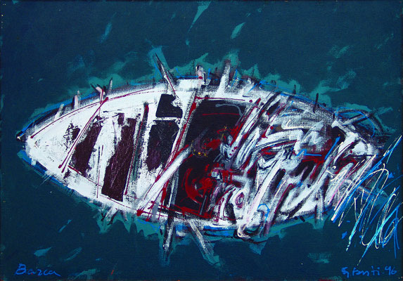 barca, 1996, acrilico su masonite, cm 100x70