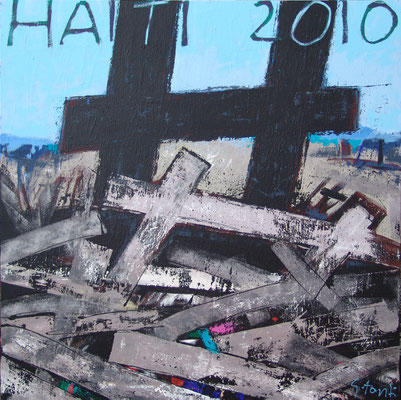 Haiti, 2010, acrilico su tela, cm 100x100