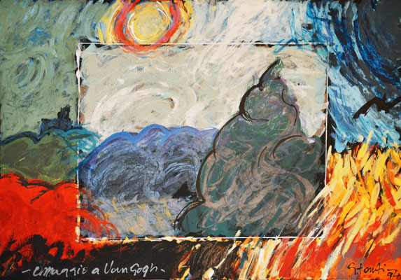 omaggio a Van Gogh, 1994, acrilico su tela, cm 70x100. Collezione Privata, Milano. 