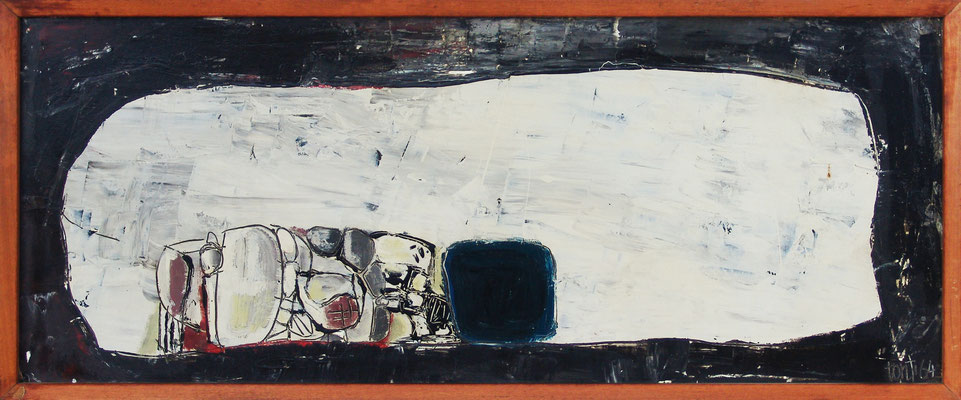 senza titolo, 1964, smalti su faesite, cm 74x30