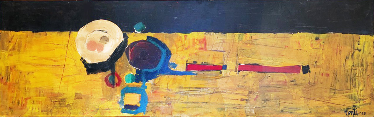 senza titolo, 1963, smalti su tela, cm 198x61