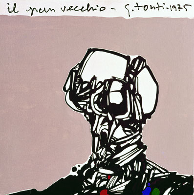 il gran vecchio, 1975, acrilico su tela, cm 40x40