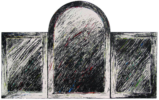 senza titolo, 2003, acrilico su tavola sagomata, cm 200x125