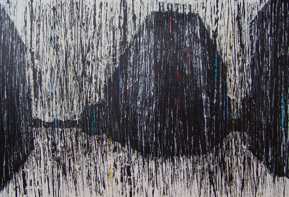 periferia, 2014, acrilico su tela, cm 150x100