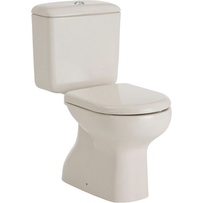 RAK Fienza Liwa Closed Coupled Toilet Suite Ivory Beige White p-trap s-tra