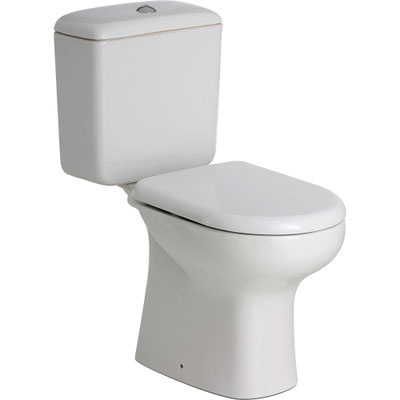 RAK Fienza Liwa Closed Coupled Toilet Suite Ivory Beige White p-trap s-trap