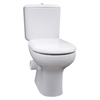 RAK Fienza Liwa Closed Coupled Toilet Suite Ivory Beige White skew trap