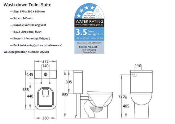 KDK CLOSE COUPLE TOILET KDK006 KDK009 KDK019