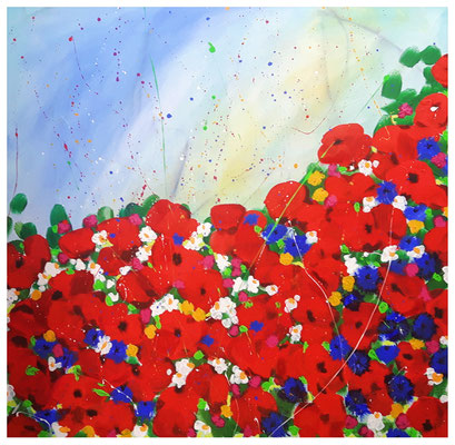 "Colors of the front yard", Acryl auf Leinwand, 80 x 80 x 4cm