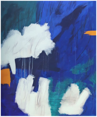 "fallen from the sky", Ayryl auf Leinwand, 100 x 120 cm