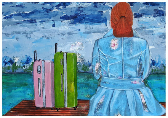 "I've to say the only following to you: F..k you Mr. Ferryman! ", Mixed Media auf Leinwand, 70 cm x 80 cm