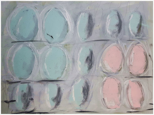 "In Opas Hühnerstall", Acryl auf Leinwand, 60 x 80 cm