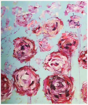 "Grandpa's garden - as if it was yesterday", Acryl auf Leinwand, 100 x 120 cm