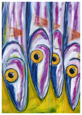 "Espadas", 85 cm x 120 x 4 cm, Mixed Media auf Leinwand