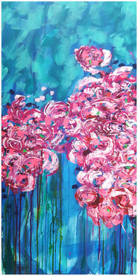 "Furious in the flower bed No.1", Acryl auf Leinwand, 50 x 100 cm