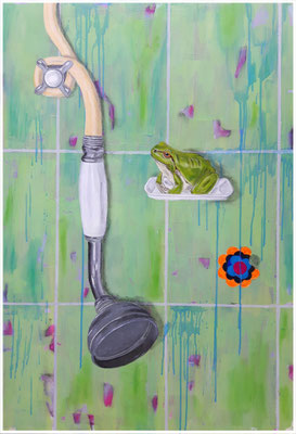"Lost place - Er war der Märchenprinz", Mischtechnik auf Leinwand, 70 cm x 100 cm