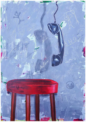 "lost words", Mischtechnik auf Leinwand, 70 cm x 100 cm