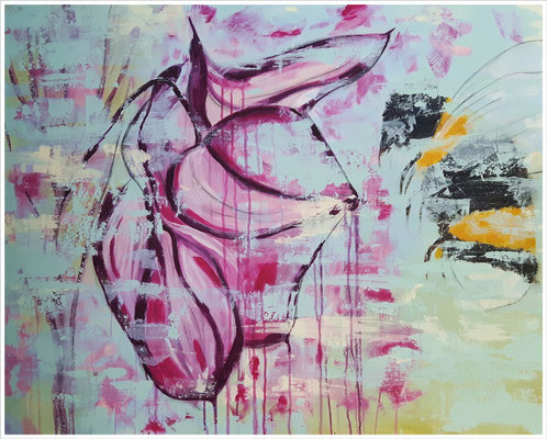 "last flight of the bumblebee", Acryl auf Leinwand, 80 x 100 cm