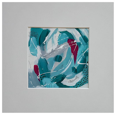 Acryl auf Hahnemühlen Büttenpapier, 12 x 12 cm