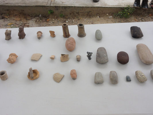 village people showed us their ancient olmec treasures...