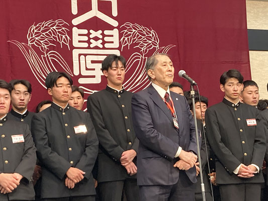 来賓祝辞：田中愛治早稲田大学総長