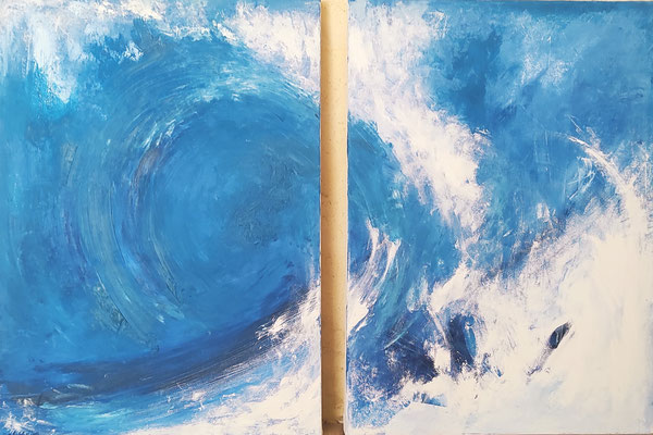"Tsunami" - huile sur toile - 100x70 cm - Mathilde Bouvard - 2022