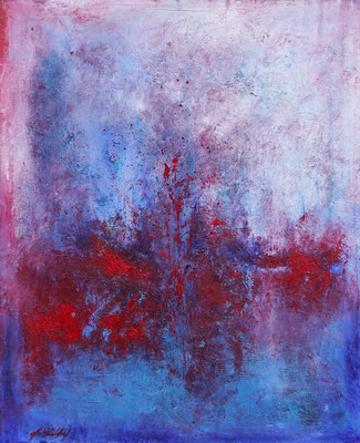 " Plonger dans le coeur" - huile et pigments sur toile- 45 x 60 cms - Mathilde Bouvard - 2021