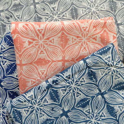 Organic cotton blockprint with AZO free printing inks. Shop directly online from India