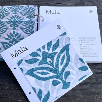 Blockprint  fabric sample book, online  collection  of Maasa Production Pvt. Ltd. Delhi India Block  Print Mala dark turquoise