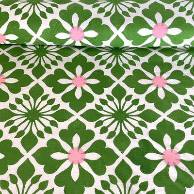 Blockprint Fabric Shina. Printed on conventional Voile Cotton 148cm , Fabric store Delhi