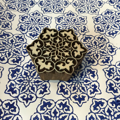 Block print stamps made in India for textile printing, online shop with worldwide delivery