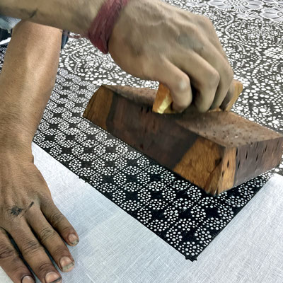 Shop confidently for Indian block print fabric from our reputable online store, using eco-friendly AZO-free printing inks