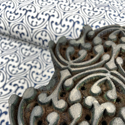Different block print patterns available at our Delhi shop, India