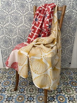 Unique block printed fabrics, sample are designed and printed in Switzerland, production will be in India with Maasa Production Pvt. Ltd. Delhi India