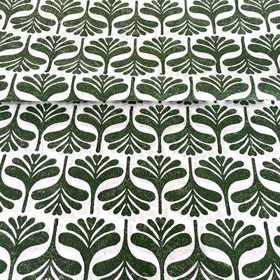 Blockprint  fabric sample book, online  collection  of Maasa Production Pvt. Ltd. Delhi India Block  Print Jinko  green