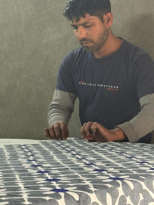 Experience the Artistry of Blockprinting: Organic Cotton Prints from Our Workshop in Delhi's Paharganj