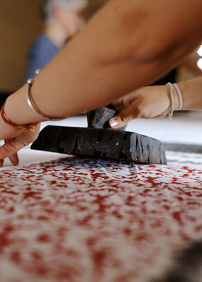  Organic textile block printing workshop in New Delhi India
