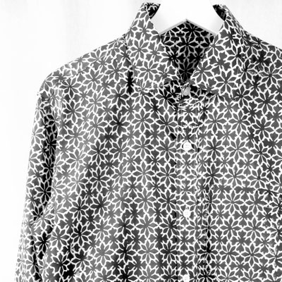 Premium block printed fabric for men, available in Delhi.Blockprint men shirt with Design Ilya