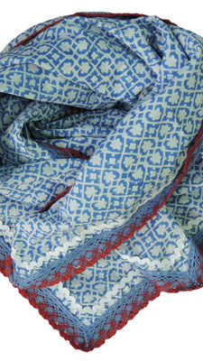 Accessorize with elegance: our block-printed scarves, meticulously crafted in India by Maasa Production