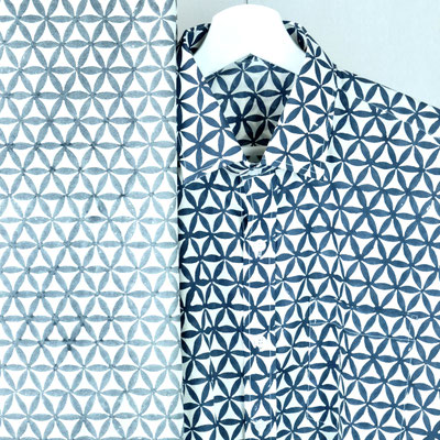 Special block-printed fabrics for men's clothing, available in Delhi's Connaught Place, Janpath.