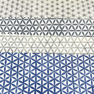 Mix of block print designs at our Janpath Lane factory shop