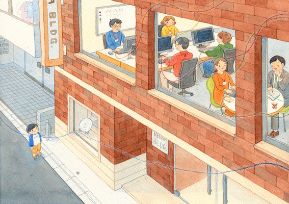 株式会社アールナイン様 デジタル社史掲載絵本 イラスト(2024)