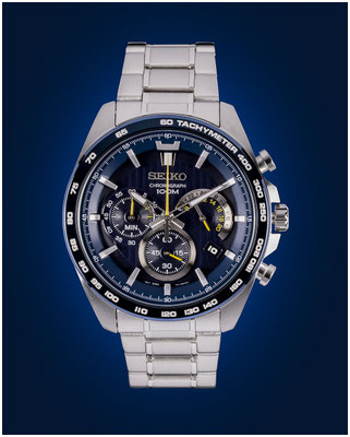 Chronograph im Studio – präzise Uhrenfotografie für Markenpräsentation.