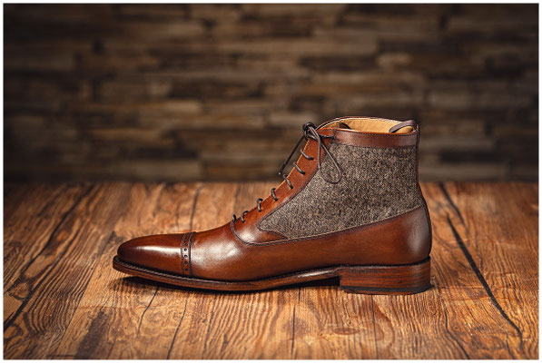 Detailaufnahme edler Lederschuhe – hochwertige Produktfotografie für Kataloge