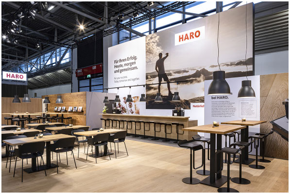 Messestand der firma HARO auf der Bau Messe in München