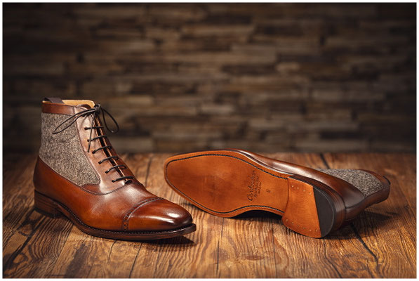Detailaufnahme edler Lederschuhe  hochwertige Produktfotografie für Kataloge
